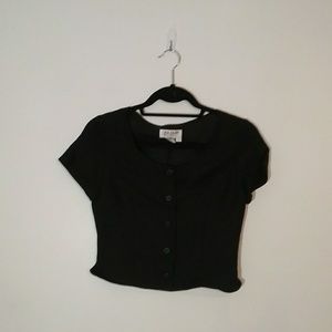 vintage Blac k Crop top/ blouse